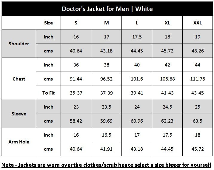 Doctor's Jacket for Men | White with Classy Silver Zip | Soft Ribs at ...