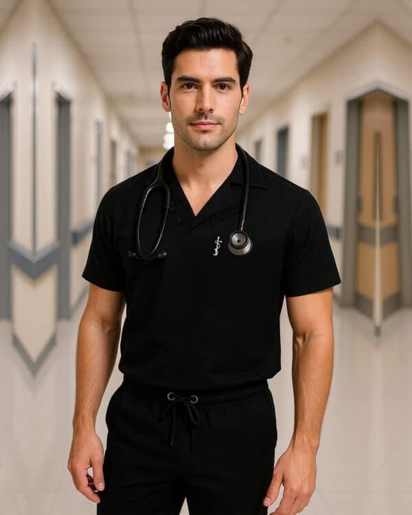 comfortable black scrub