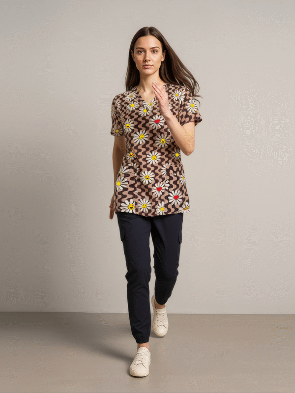 printed scrubs for pediatric doctors