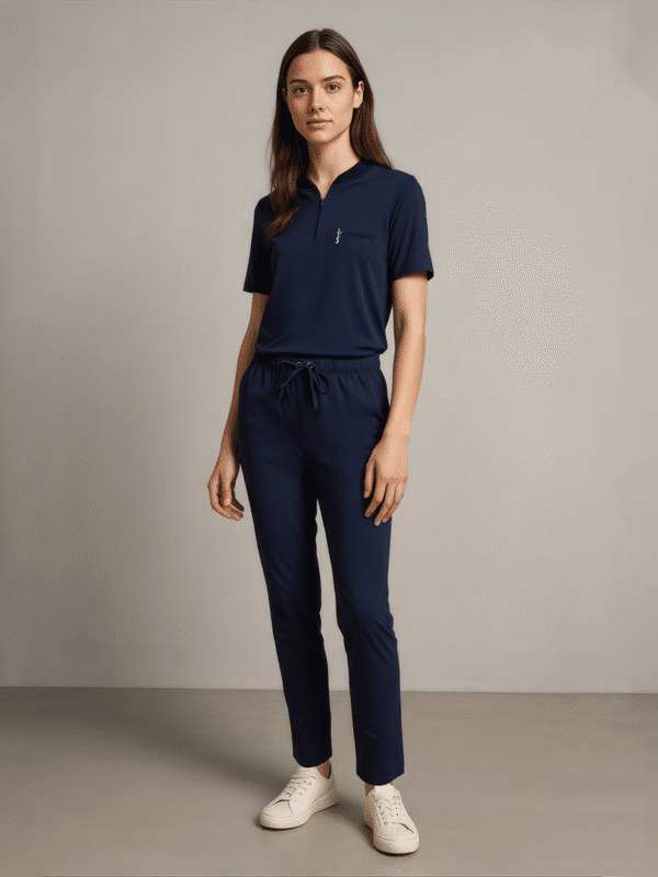 women navy blue scrub