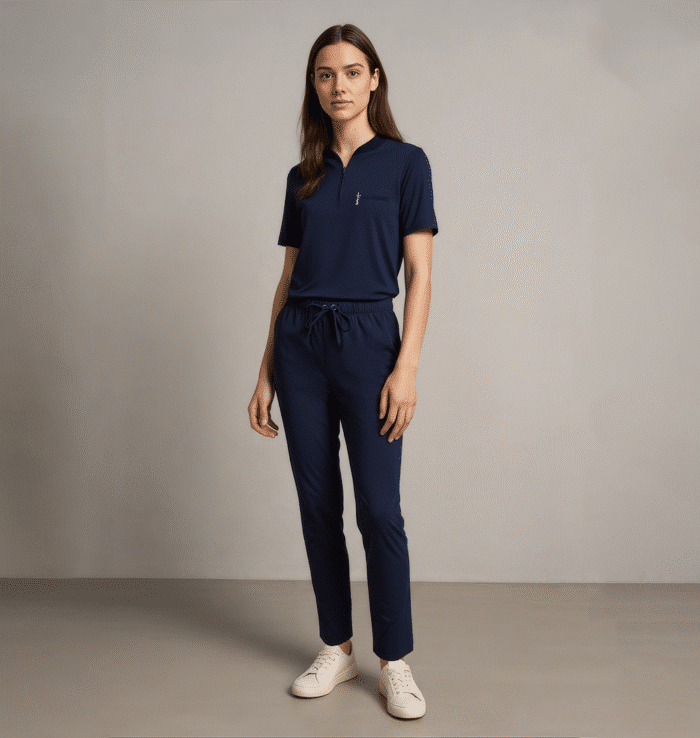 women navy blue scrub