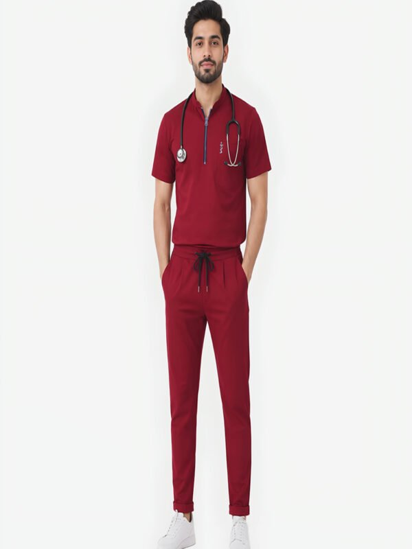 maroon scrub for men
