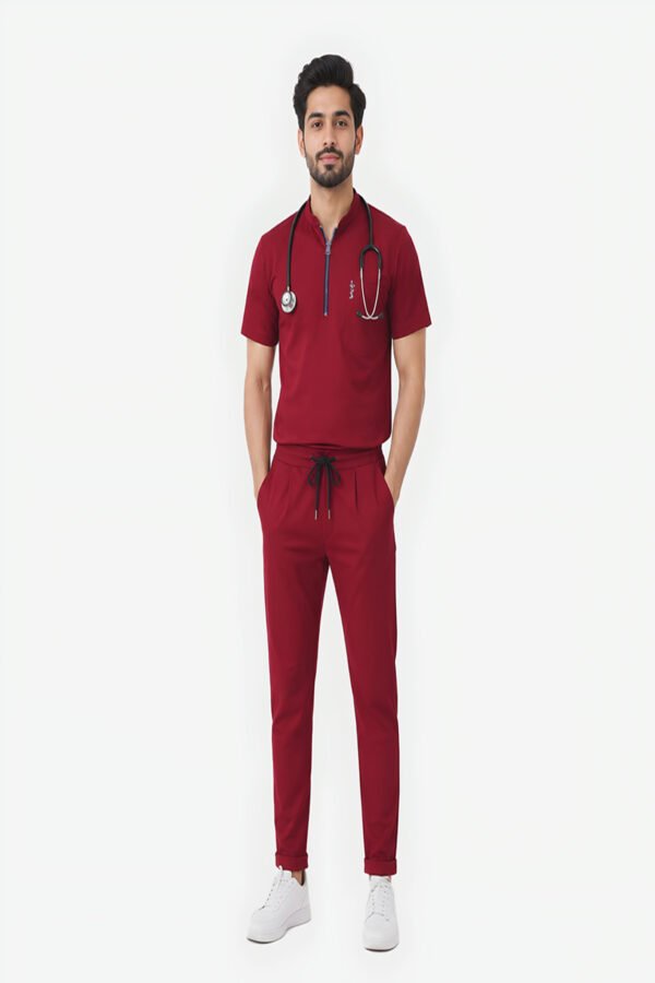 maroon scrub for men